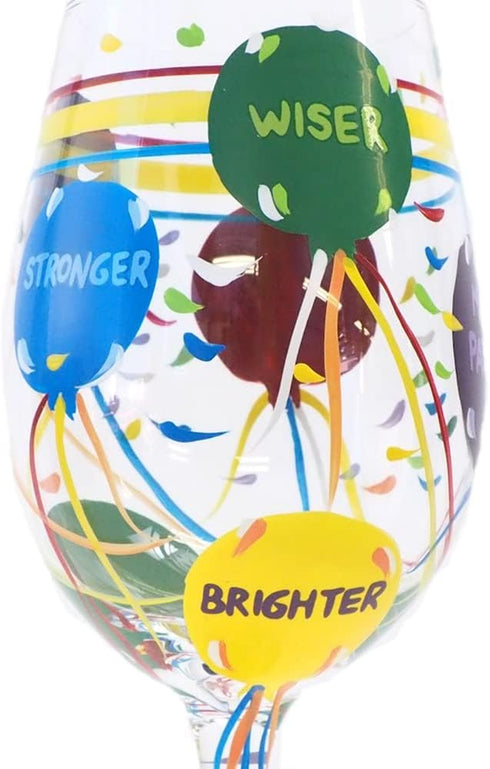 Lolita Aged to Perfection Birthday Artisan Painted Wine Glass...