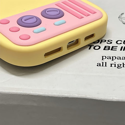 UnnFiko 3D Cartoon Phone Case for iPhone 15, Retro TV Shape Funny Case Soft Protective Cases for Girls Women (Yellow, iPhone 15)...