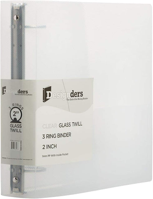 JAM PAPER Plastic 2 inch Binder - Clear 3 Ring Binder - Sold Individually...