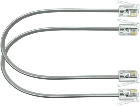 NECABLES 2Pack 8 Inch Short Telephone Cord Phone Cable Wall Phone Cord for Landline RJ11 6P4C Male to Male...