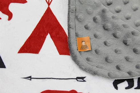 Dear Baby Gear Bears Deluxe Baby Blanket - Double Layer, Milestone & Newborn Gifts for Girls and Boys - Red, Black Bears, Geometric Trees, Arrows,...