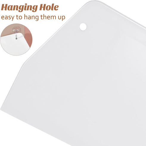 YARNOW Bench Scraper 2 PCS Plastic Dough Scrapers, Multipurpose Food Scrappers, Food- Grade Bench Scrapers for Dough Cake Bread Fondant Icing (Whi...