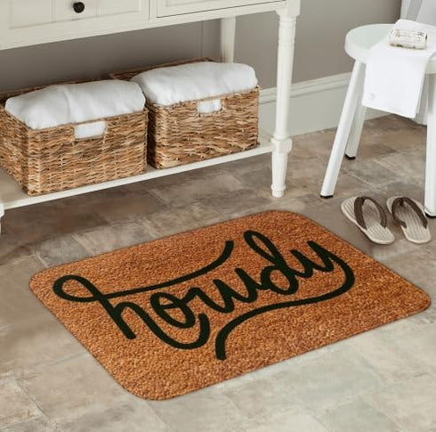 Howdy Door Mat Welcome Door Mat Absorbent Non-Slip Floor Mat Scraping Mud Mat 16x24...