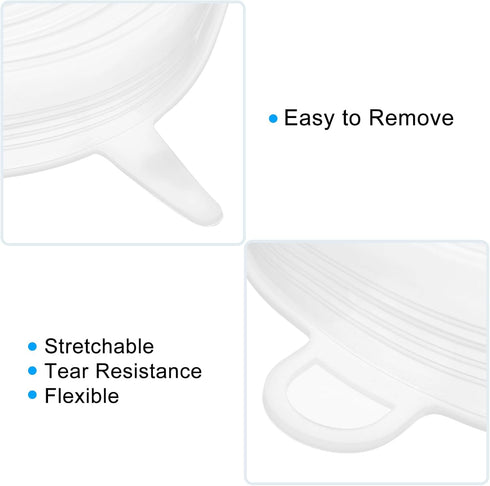 uxcell Silicone Stretch Lids, 4Pack 5.71" Round Container Lid Silicone Bowl Covers Reusable Silicone Lids for Cups, Bowls and Food Cover, White...