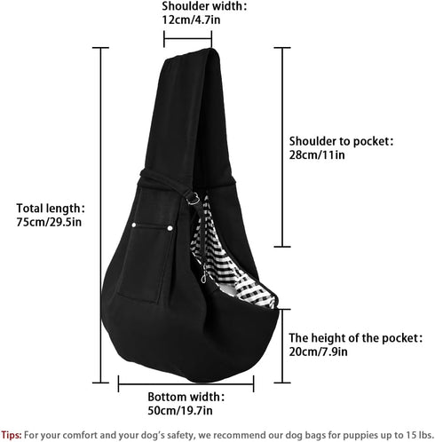FEimaX Dog Sling Carrier, Pet Papoose Slings Bag for Small Dogs Cats, Puppy Hands Free Satchel Tote Pouch Carriers Doggie Crossbody Shoulder Carry...