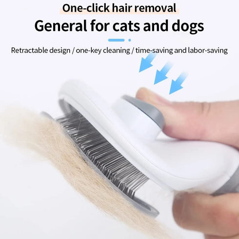 Cat Brush Remove Hair Pet Hair Removal Comb for Cats Non-slip Grooming Brush Stainless Steel Dog Combs Brushes Cat Accessories (Blue)...