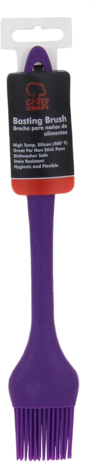 Chef Craft Premium Silicone Basting Brush, 10.25 inch, Purple...