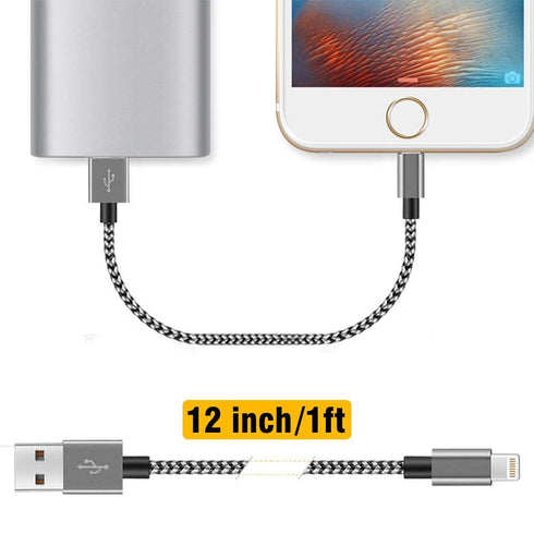 Short iPhone Charger Cable 4Pack,1FT Lightning to USB Braided Data Sync Fast Charger Cord Compatible with iPhone 12 Pro Max/12/11/11 Pro Max X XS ...