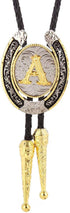 HUABOLA CALYN Bolo Tie for Men- Golden Initial Letter ABCDMJR to Z Western Cowboy Bolo Tie for Women...