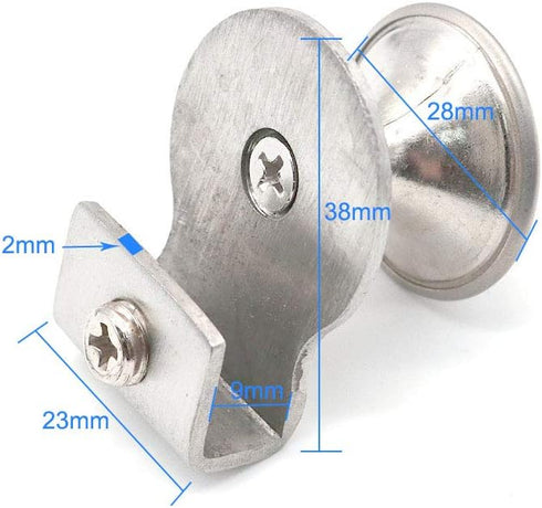 Set of 4 Glass Door Knobs, Clipping 3-8mm Glass Doors, Stainless Steel Handle, Pulls Knob Punching Drill Free, Home Office Cupboard Showcase Cabin...