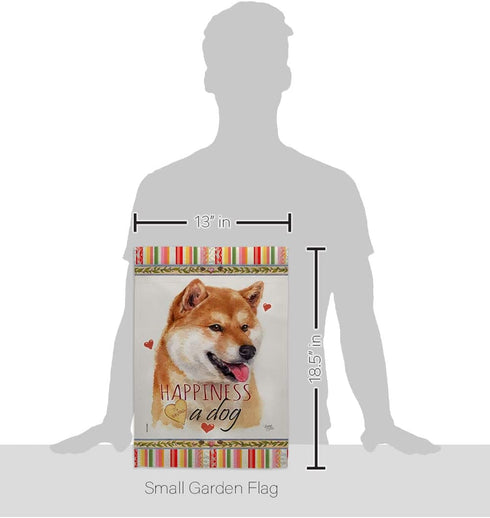 Breeze Decor Sesame Shiba Inu Happiness Garden Flag Dog Puppy Spoiled Paw Canine Fur Pet Nature Farm Animal Creature House Decoration Banner Small...