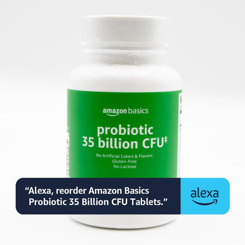 Amazon Basics Probiotic 35 Billion CFU, 8 Probiotic Strains with Prebiotic Blend, Supports Healthy Digestion, 30 Vegetarian Capsules, 1 Month Supp...