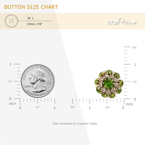 10 pcs Fancy Green Mix Color Rhinestones Sewing Metal Shank Buttons for Coats -22mm -8/9"...