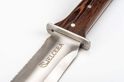 12" Hori Hori Garden Knife with FREE Diamond Sharpening Rod, Stainless Steel Blade with Protective Handguard and Full Tang Handle, Comes with Thic...
