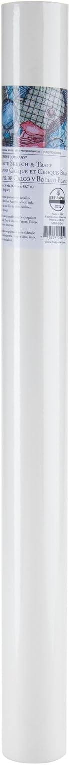 Bee Paper 12" x 20 yds Sketch and Trace Roll, White...