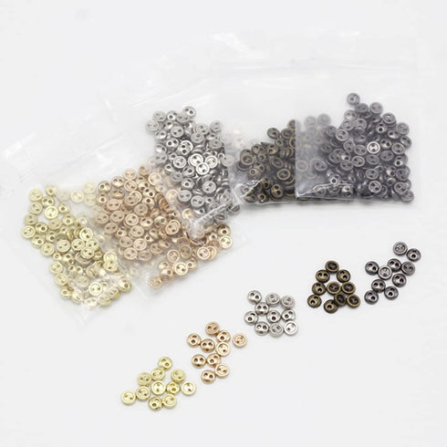 50 PCS 2 Hole Mini Metal Round Buttons Small Bread Buttons for Doll Clothes Bag Deoration Sewing Craft (KC Gold, 5mm)...