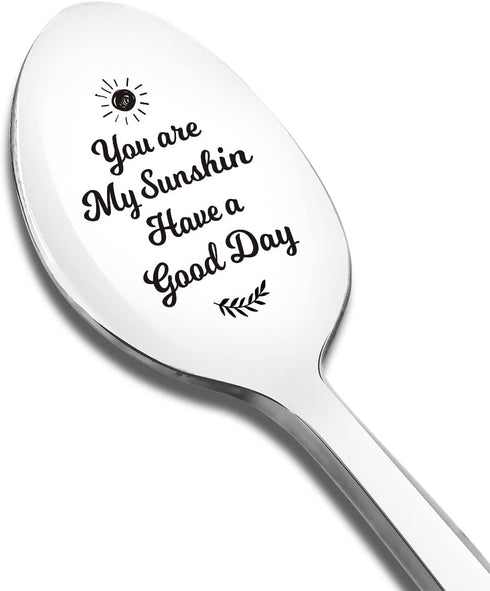 You are My Sunshine Spoon Engraved Inspirational Gift, Ice Cream Tea Coffee Cereal Lover Spoon Best Thanksgiving Christmas Birthday Friendship Gif...