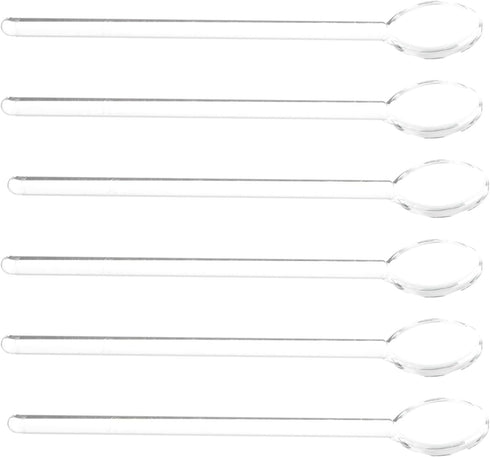 STOBAZA 6Pcs Coffee & Espresso Spoons Glass Stirring Teaspoons 5.58 Inches Stirring Rod Mixing Spoon Ice Tea Stirrers for Coffee Tea Sugar Home Ba...