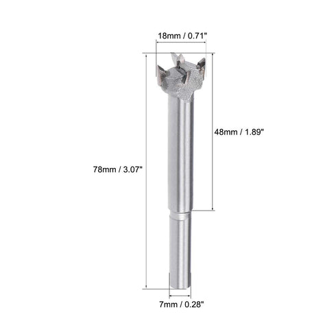 uxcell Forstner Drill Bits 18mm, Tungsten Carbide Wood Hole Saw Auger Opener, Woodworking Hinge Hole Drilling Boring Bit Cutter (Gray)...