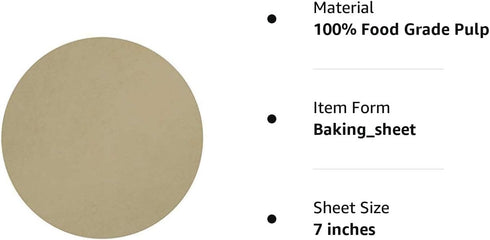 Baking Parchment Circles, Set of 100, 7 Inch Unbleached Baking Paper/Non Stick Baking Parchment/Greaseproof Paper Circles for Springform Cake Tin,...