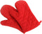 Oven Mitts, Premium Heat Resistant Kitchen Gloves Cotton & Polyester Quilted Oversized Mittens, 1 Pair Red...