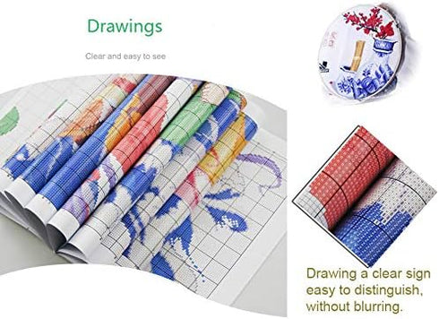 Uotp Cross Stitch Kits Pre-Printed Cross Stiching Stamped Cross Stitch Kit 14CT DIY Art Crafts for Beginners Three Basin Flower...