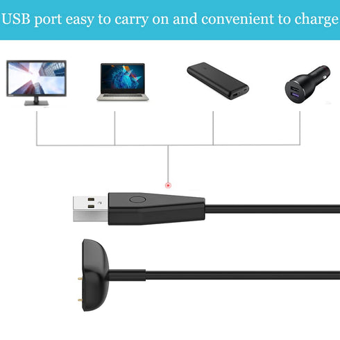 Charger for Fitbit Charge 5 / Charge 6, USB Charging Cable with Reset Button for Charge 5 & Luxe (2-Pack, 3.3ft & 1.6ft) (with Reset Button)...