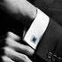 Blue Navy Swarovski Crystal Square Cufflinks for Men Classical Swarovski Cuff Links with Gift Box Elegant Style...