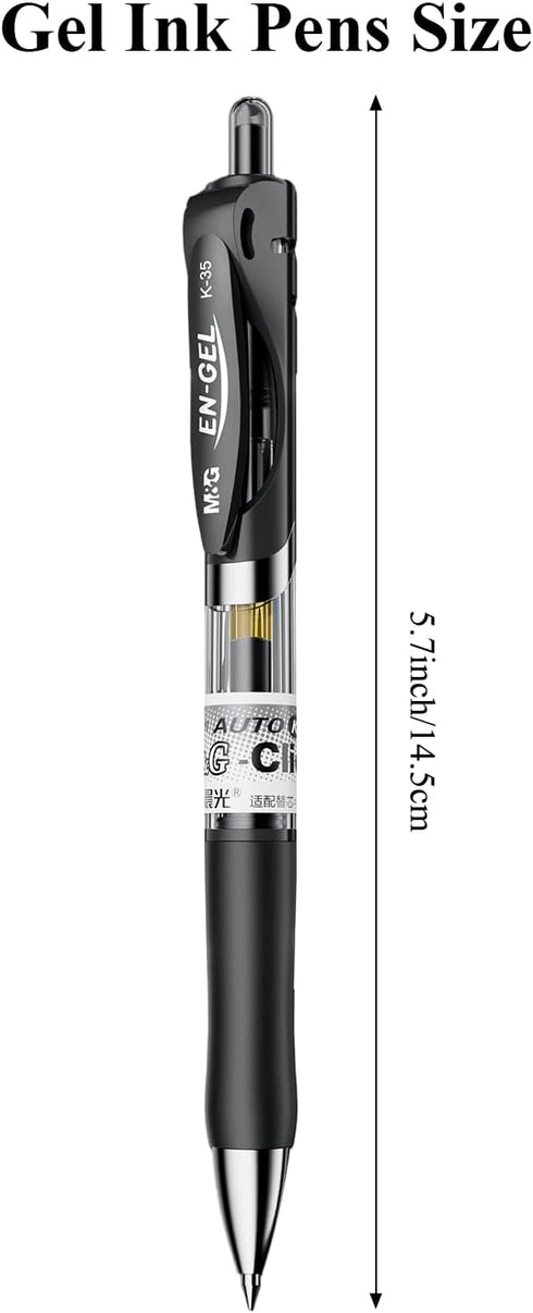 M&G Gel Pens, 0.5mm Black Gel Pens Medium Point, 30 PCS Retractable Gel Ink Rollerball Pens, Gel Ink Pens with Premium Ink & Comfort Grip for Smoo...