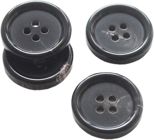 22 Pieces Real Horn Buttons Set for Blazers Suits Coats 15MM 20MM Natural Black Buffalo Horn Blazer Buttons Suit Buttons for Men (Black)...