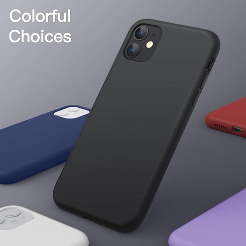 JETech Silicone Case for iPhone 11 (2019) 6.1-Inch, Silky-Soft Touch Full-Body Protective Case, Shockproof Cover with Microfiber Lining (Black)...