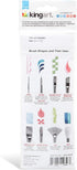KINGART 225-3A Large Flat 3 Pc. Brush Set for Art, Craft & Hobby, 3/4", 1" & 2" Flat Wash Paintbrushes, White Nylon, Short Handle, Use with Oil, A...