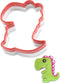 Dinosaur Cookie Cutter 5“, Dinosaur Biscuit Cutter, Cookie Cutter for Baking, Cookie Cutter for Kids, Metal Cookie Cutter Coated with Red Top Rubb...