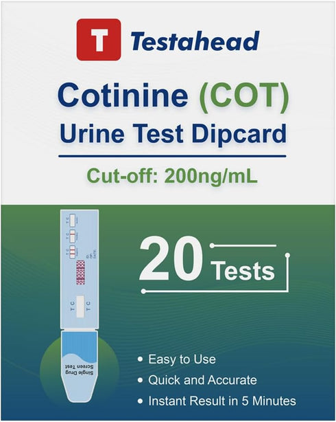 Nicotine Test Kit at Home?Accurate Results in 5 Minutes, 20 Individually Wrapped Pouches...