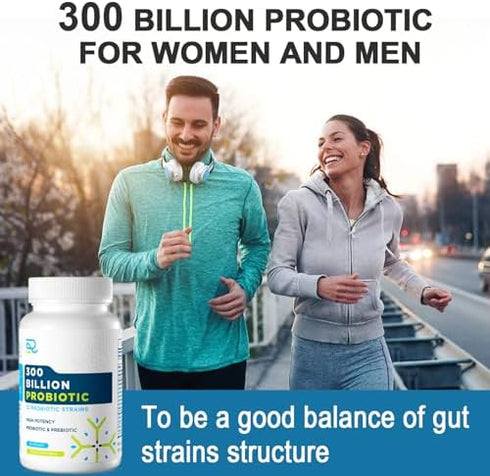 Daily Probiotics for Digestive Health - 300 Billion CFU Probiotic, Probiotics for Men & Women - Active Probiotic, Daily Health Care - 24...