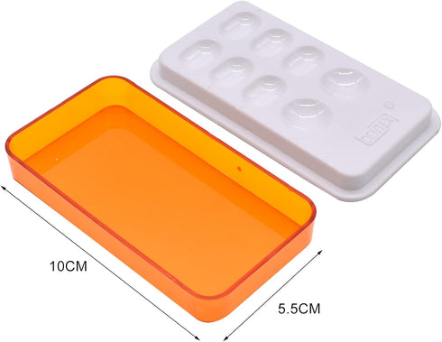 Angzhili 1 Piece Dental Palette with Cover,8 Slot Dental Resin Palette,Resin Shading Box for Mixing Resin Placement,Dental Lab Equipment...