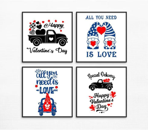 4PCS Valentine Self-Adhesive Silk Screen Stencils,Love Reusable Stencil Heart Holiday Templates Happy Valentine Mesh Stencils for Painting on Wood...