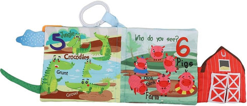 YooLove Soft Cloth Crinkle Baby Books,Interactive Touch & Feel Baby Toys for Ages 0-3 | Infant & Toddler Early Education Farm Teetheing Book | Ide...