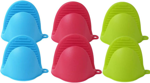 IMIKE Silicone Mini Oven Mitts,Cooking Mitts Pinch Grips Pot Holder Baking Oven Microwave Hand Clips,3-Pair...