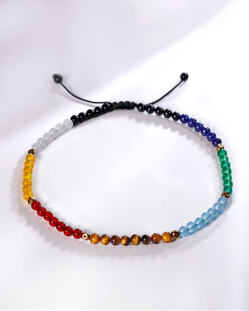 Jewever 7 Chakra Anklet Bracelet For Women Beach Foot Energy Healing Gemstone and Crystals Yoga Worry Stone Balancing Meditation...