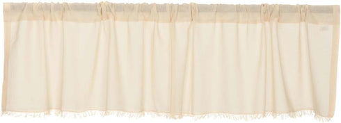 VHC Brands Farmhouse 16"x72" Valance Natural Rod Pocket Kitchen Window Curtain...