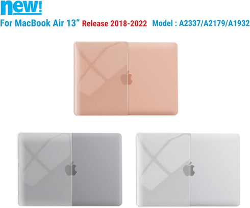 IBENZER Compatible with 2022 2021 2020 MacBook Air 13 inch case M1 A2337 A2179 A1932, Plastic Hard Shell Case for Mac Air 13 Retina Display with T...
