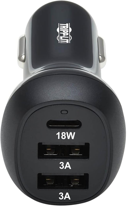 Tripp Lite USB Car Charger, 3 Port USB Car Charger, 36W Max - USB-C PD 3.0 Up to 18W, 2 USB-A QC 3.0 Up to 36W, Black (U280-C03-36W-1B)...