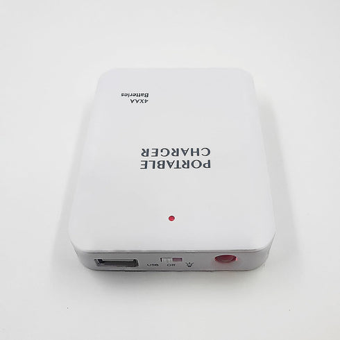 Battery Operated Phone Charger Emergency|USB Battery Powered Power Bank Portable 4 AA Batteries powered outlet (White)...