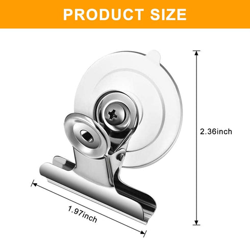 Aufind 8 Packs Suction Cup Clip Plastic Round Suction Cup Clamp Holder Strong Window Glass Suction Cup Clip for Hanging Kitchen Bathroom Office Ac...
