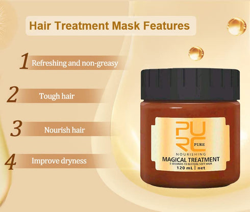 BROUYOUE PURC Magical Hair Treatment Mask,Upgraded Version Hair Roots Treatment Professtional Hair Conditioner,5 Seconds Repairs Soft Hair for Dry...