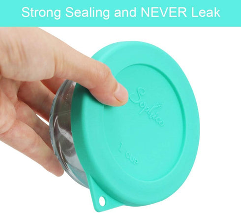 Sophico 1 Cup Round Silicone Storage Cover Lids Replacement for Anchor Hocking and Pyrex 7202-PC Glass Bowls (Container not Included) (Mint - 2 pa...