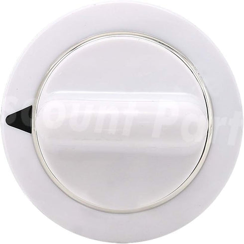 DPD WE1M654 Dryer White Timer Control Knob with Metal Ring for General Electric GE Kenmore Sears RCA Hotpoint Dryer, Replaces AP3995088, 1264290, AH1482197, EA1482197, 212D1726
