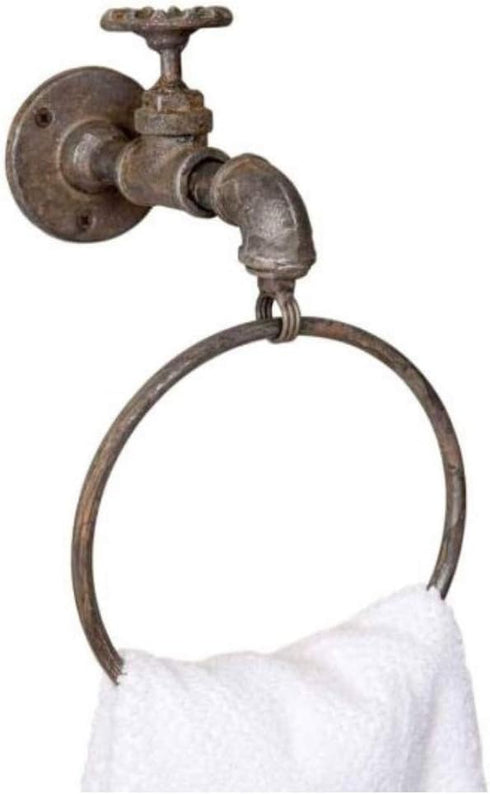 Industrial Water Spigot Towel Ring...
