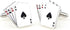 4 Aces Four Ace Playing Cards Poker Gambling Casino Pair of Cufflinks in a Presentation Gift Box & Polishing Cloth...